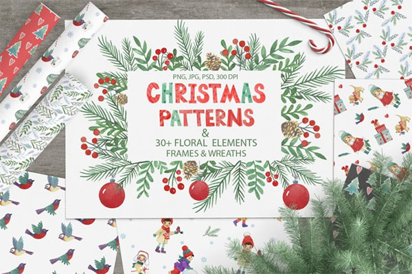 Beautiful Christmas Photoshop Patterns