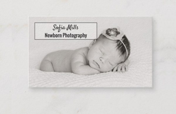 Newborn Photographer Photo Business Card