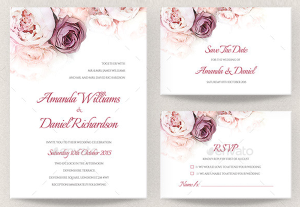 Perfect Floral Wedding Invitation Set