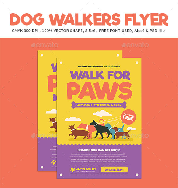 Photoshop Dog Walkers Flyer