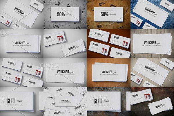 Photoshop Gift Voucher Mockup Pack