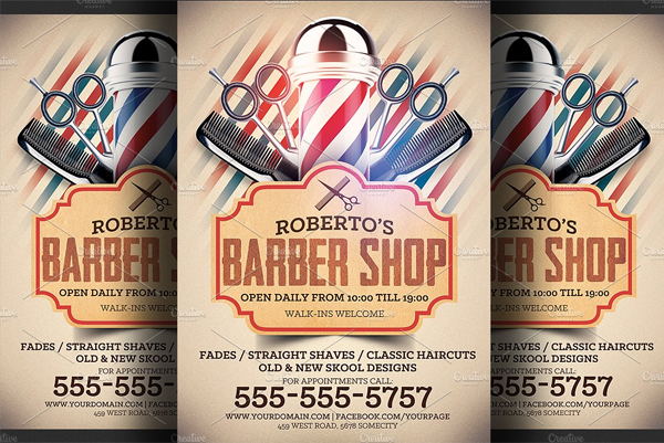 Printable Barber Shop Flyer Template