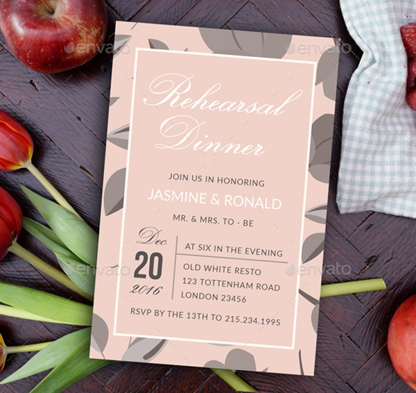 Printable Wedding Rehearsal Dinner Invitation