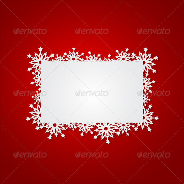 Red Christmas Background With Paper Snowflakes