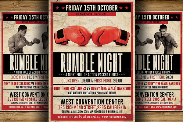Vintage Boxing Flyer Template