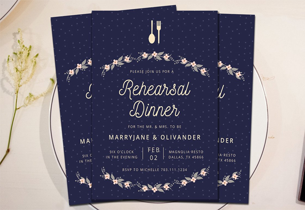 Wedding Rehearsal Dinner Invitation