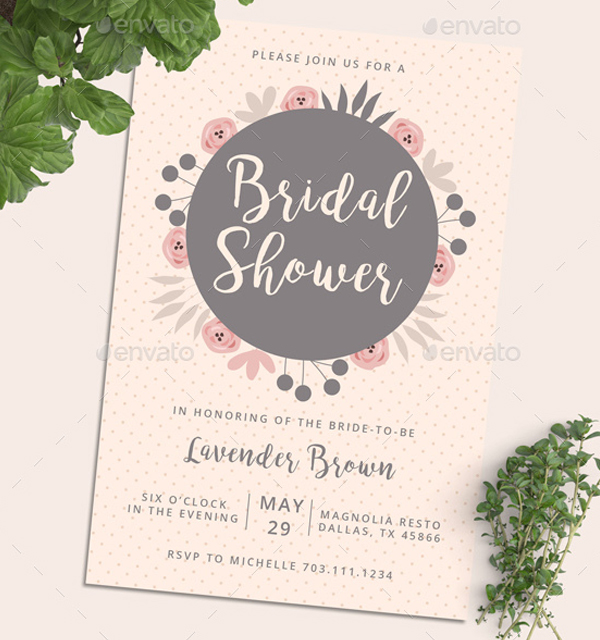 Wreath Bridal Shower Invitation