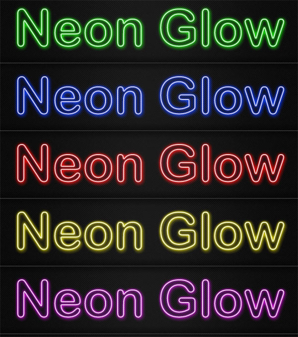 10 Neon Layer Styles