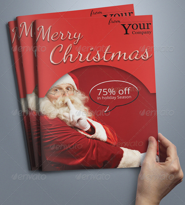 A5 Merry Christmas Brochure Template