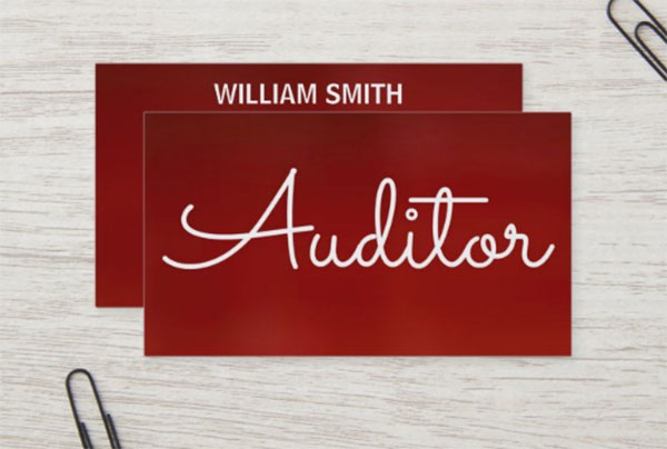 Auditor Red Business Card Template