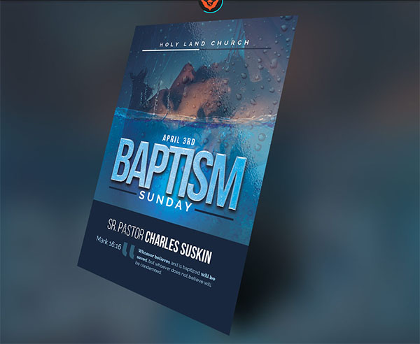 Baptism Sunday Church PSD Flyer Template