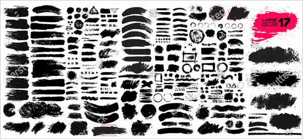 Big Collection of Ink Black Brushes