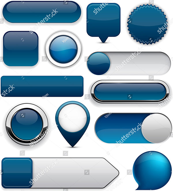 Blank Dark Blue Web Buttons