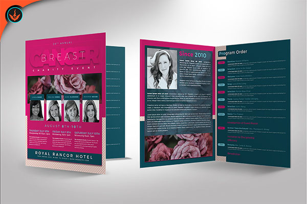 Breast Cancer Charity Event Program Template
