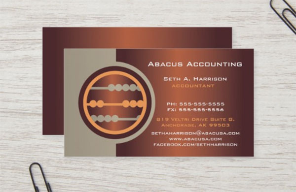 Bronze Abacus Accounting Business Cards