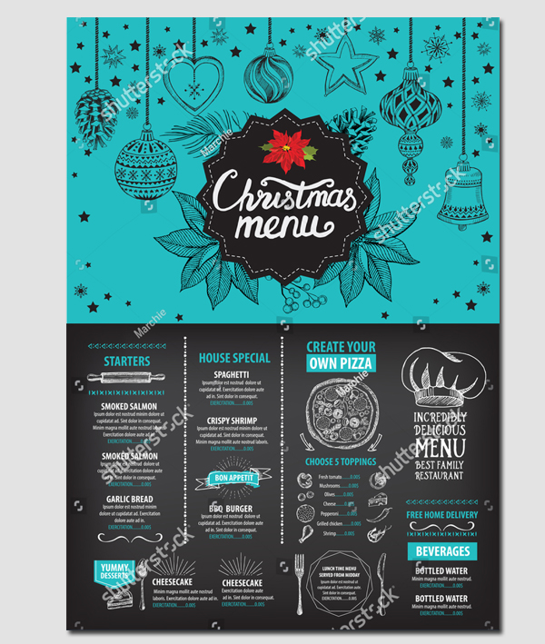 Christmas Restaurant Brochure & Menu Template