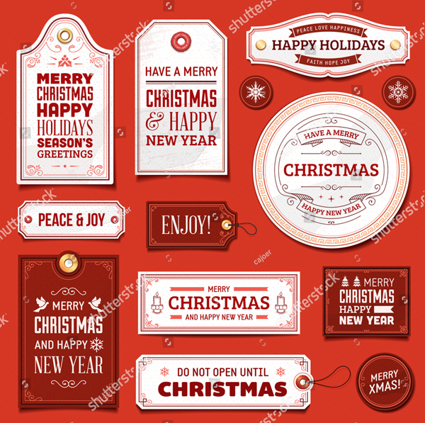 Vector Best Christmas Label Templates