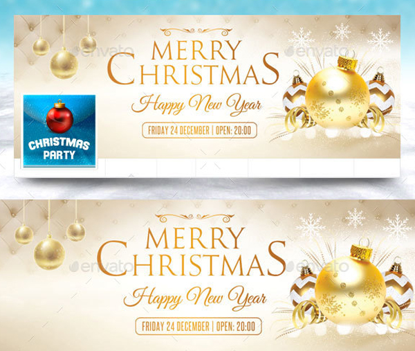 Christmas and New Year Facebook Cover