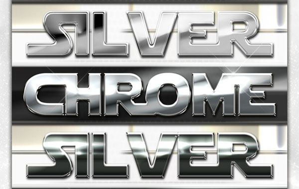Chrome & Silver Series Photoshop Styles