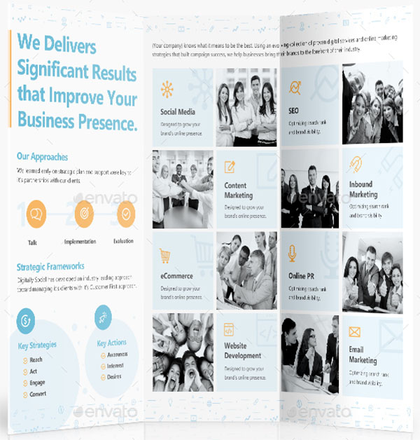 Clean Digital Marketing Trifold Brochure