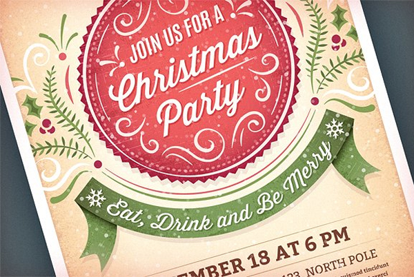 Eat & Drink Christmas Party Invitation