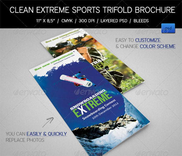 Extreme Sports Event Trifold Brochures