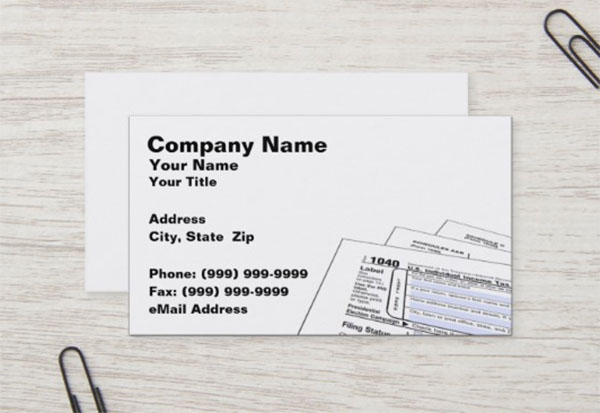 Federal Tax Forms Business Card Template