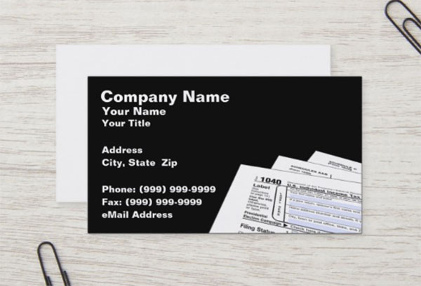 Federal Tax Forms Business Card Template