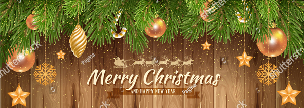 Flat Merry Christmas Facebook Banner Template