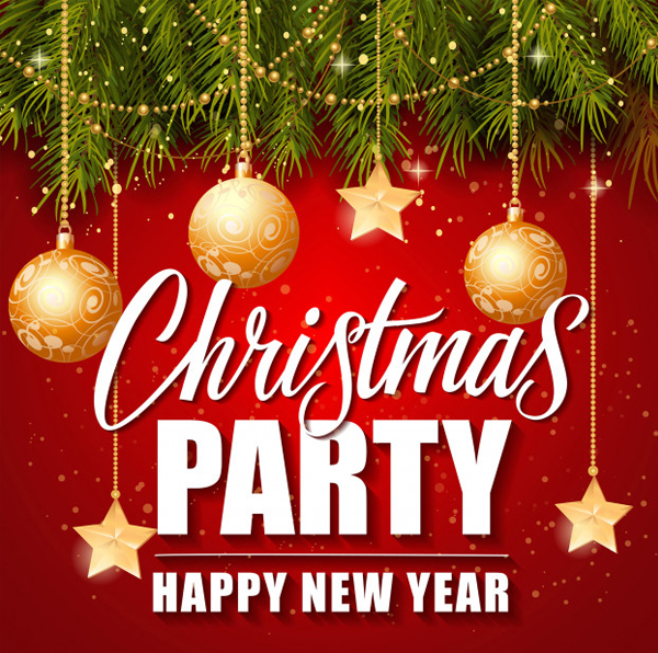 Free Vector Christmas Party Invitation 