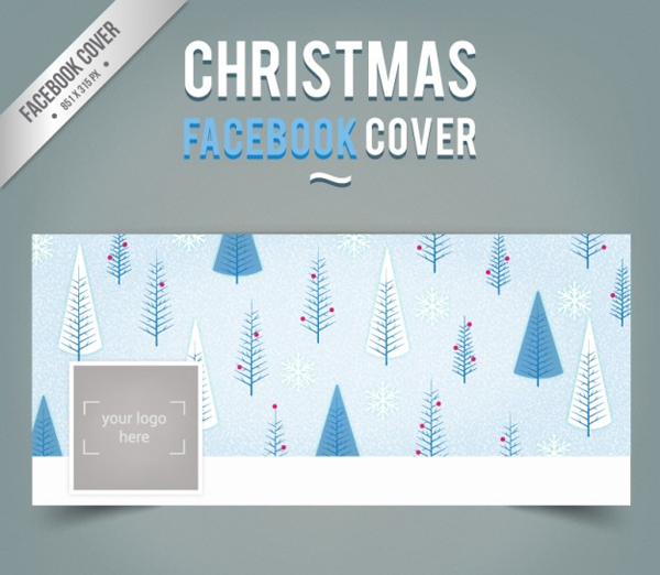 Free Vector Christmas Tree Facebook Cover