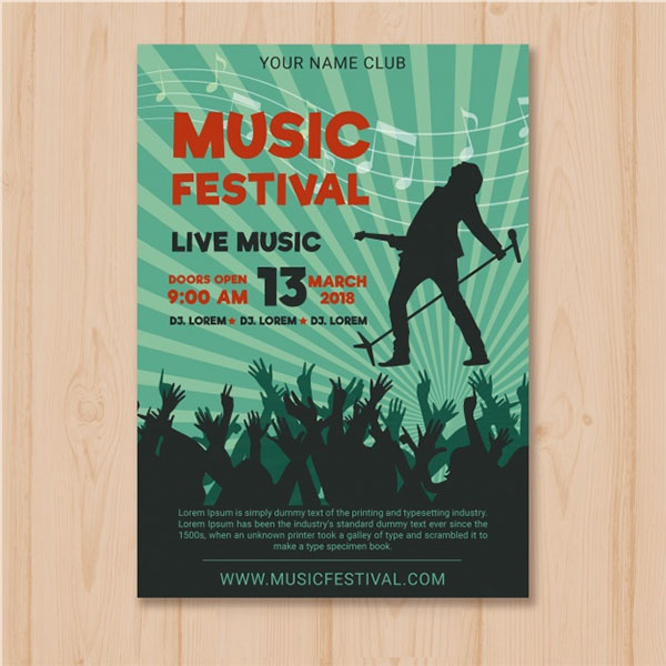 Free Vector Concert Music festival flyer