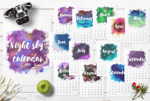2019 Desk Calendar Printable Template