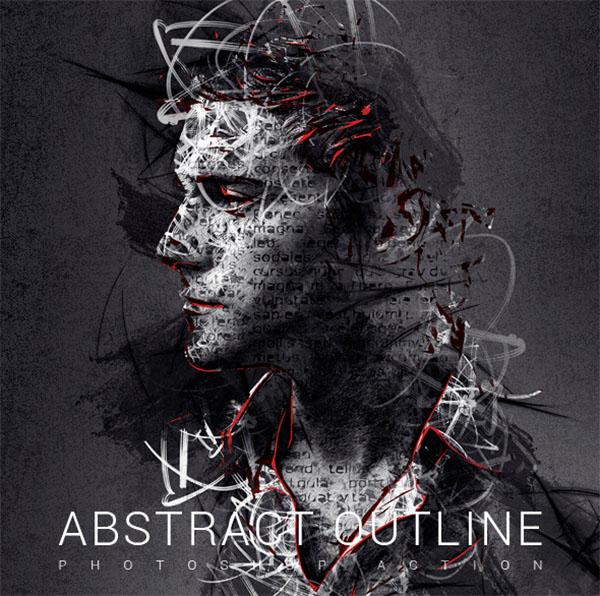 Abstract Outline Photoshop Action