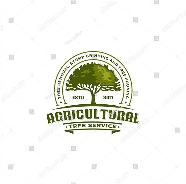 Agricultural Tree Vintage Logo Badge