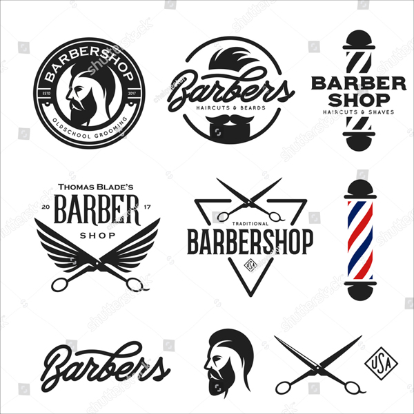 Barber Shop Badges and Logos Set