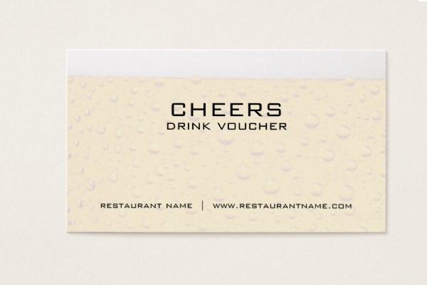 Beer Drink Voucher and Coupon Cards