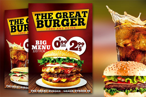 Burger Fast Food Restaurant Flyer