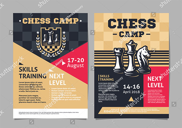Chess Camp Flyer Template Vector Design