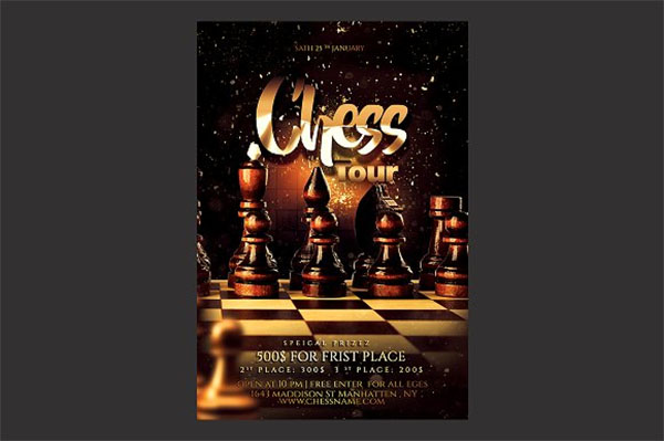 Chess Tournament Flyer Design Template