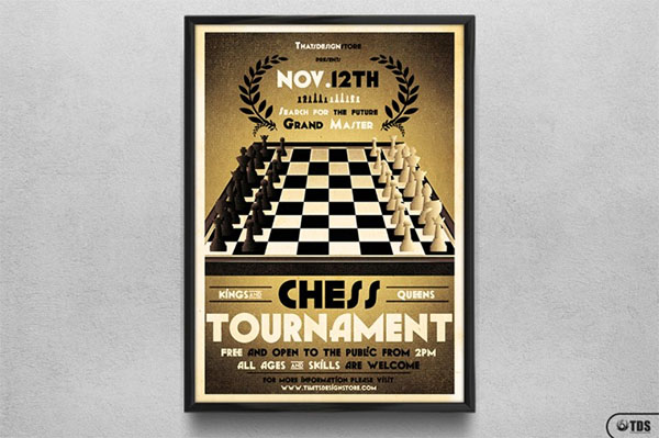 Chess Tournament Flyer Template Design