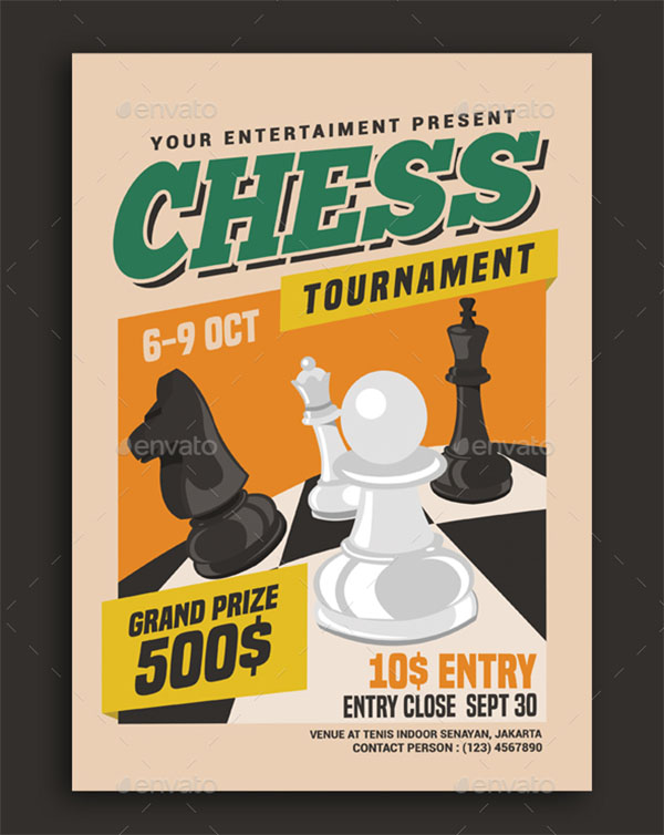 Chess Tournament PSD Flyer Design