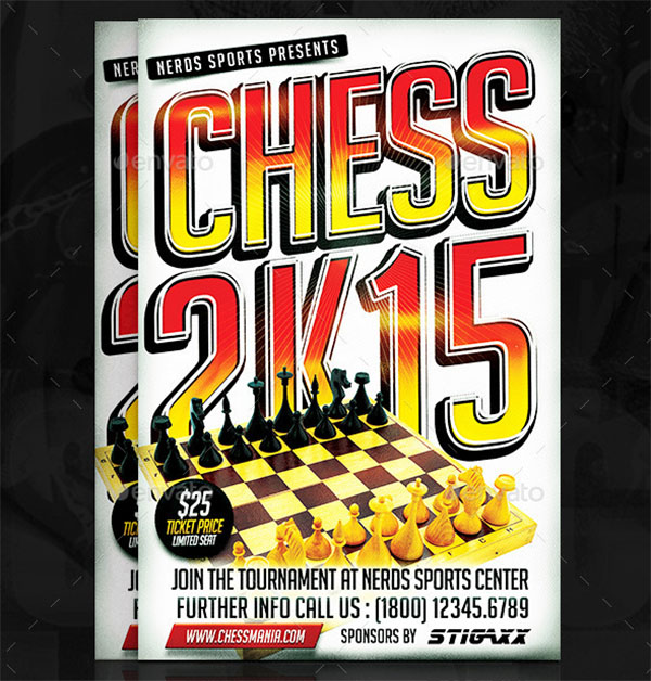 Chess Tournament PSD Sport Flyer Template