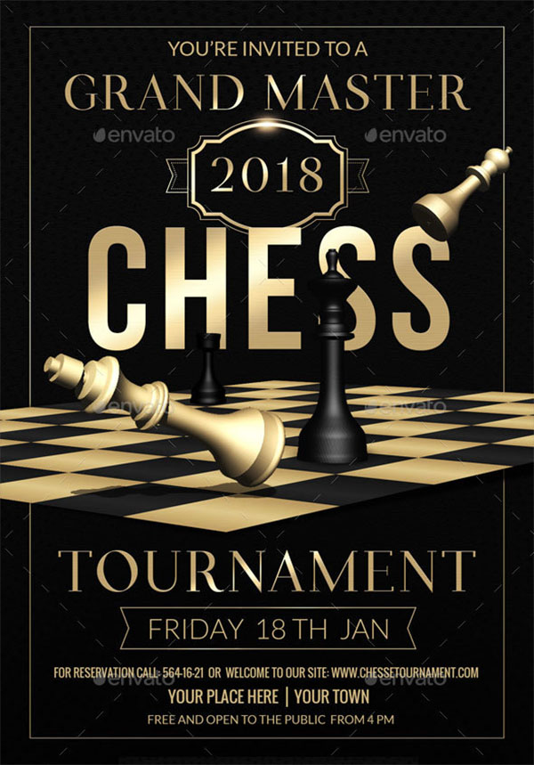 Chess creative Tournament Flyer Template
