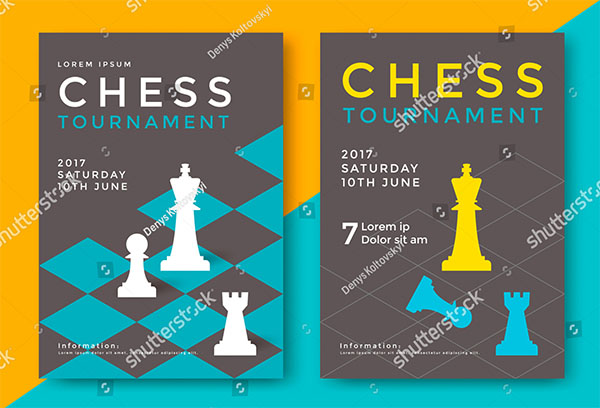 Chess Tournament Vector Flyer Template