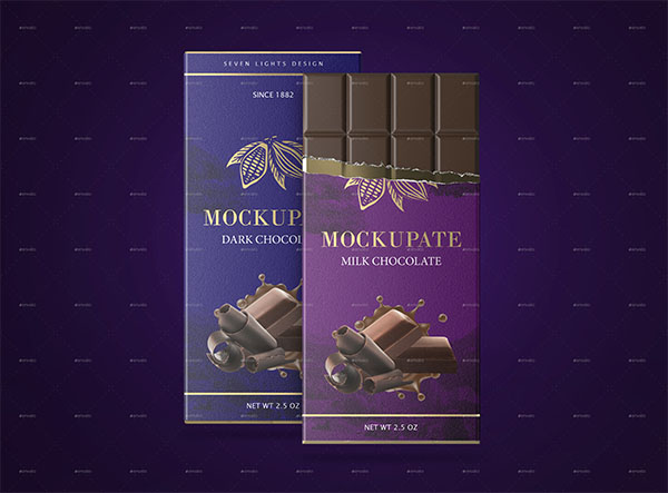 Chocolate Bar Packaging Mockup