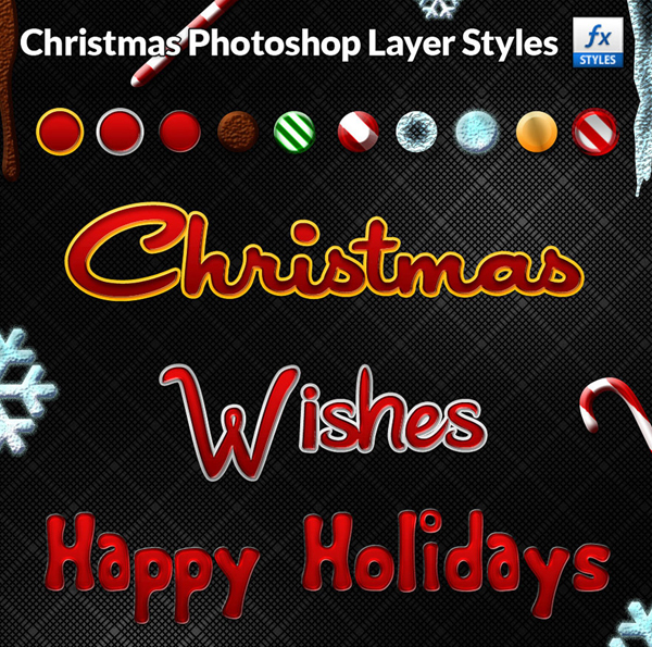 Christmas Photoshop Layer Styles Pack