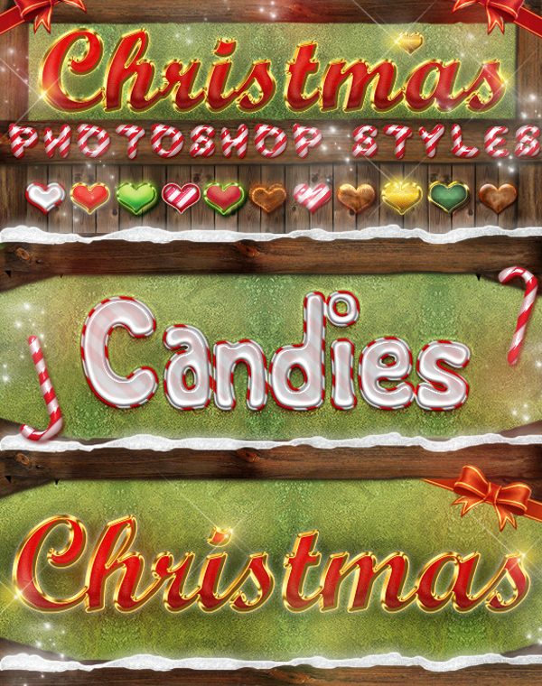 Christmas Photoshop Styles and Text Effects
