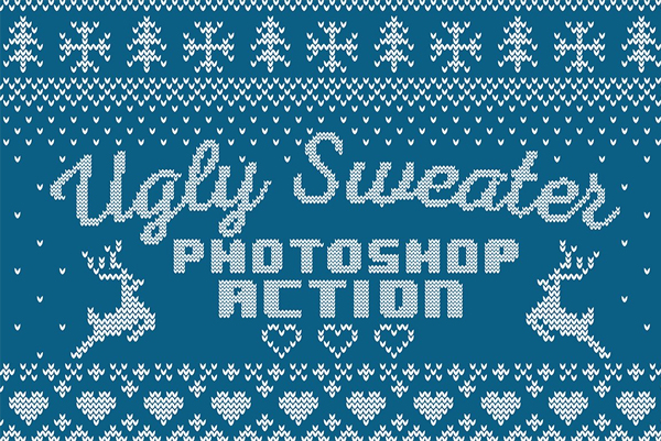 Christmas Ugly Sweater Photoshop Action