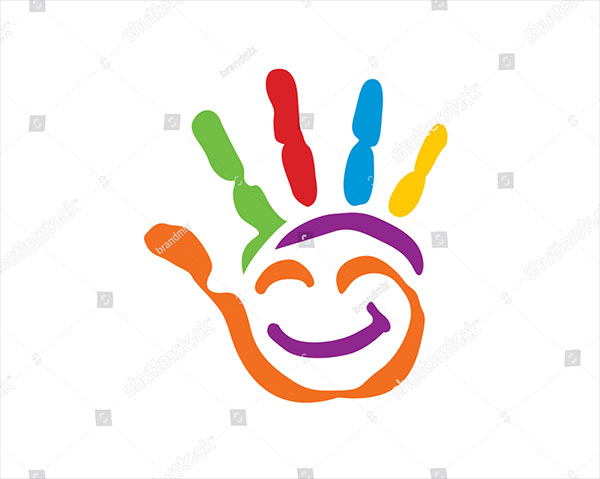Colorful Creative Palm Children Care Logo